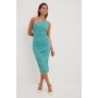 One Shoulder Mesh Midi Dress