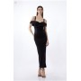 Ponte And Power Mesh Jersey Maxi Dress