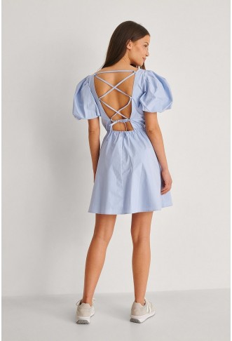 Lacing Back Cotton Dress