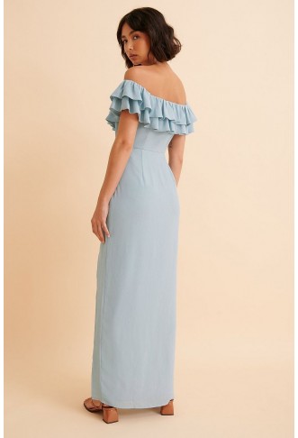 Off Shoulders Ruffles Maxi Dress