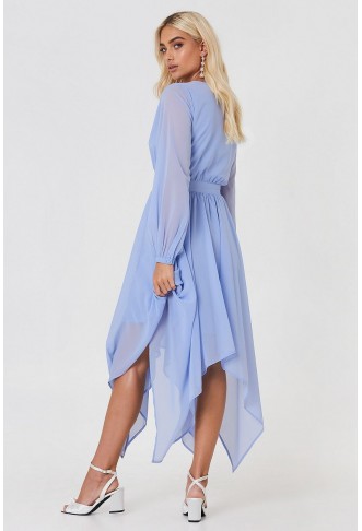 Asymmetric Hem Chiffon Dress