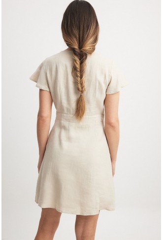 Tie Front Linen Dress