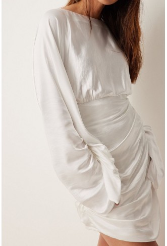 Draped Detail Satin Dress