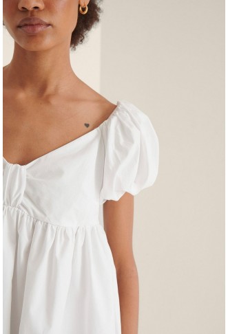 Off Shoulder Mini Cotton Dress