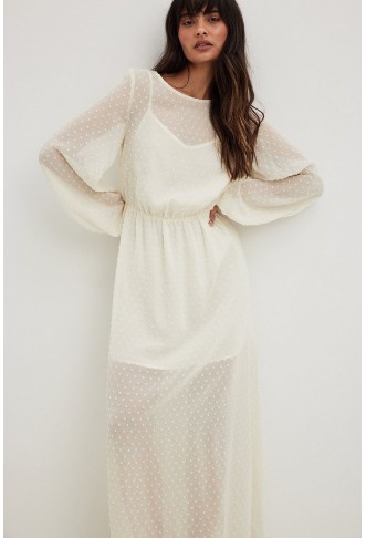 Volume Sleeve Maxi Dress