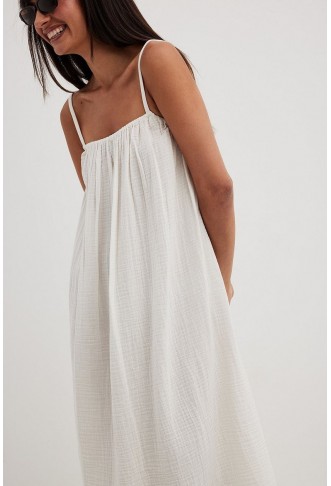 Soft Cotton Tie Back Midi Dress