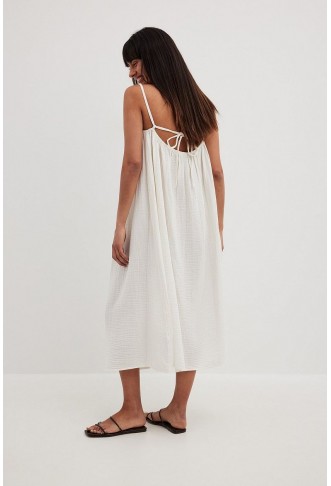 Soft Cotton Tie Back Midi Dress