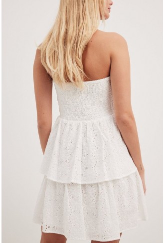 Anglaise Bandeau Frill Mini Dress