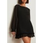 Recycled Frill Detail Long Sleeve Dress