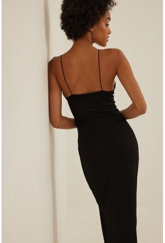 V-neck Spaghetti Strap Midi Dress