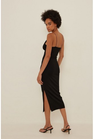 V-neck Spaghetti Strap Midi Dress