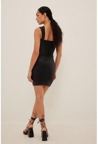 Halterneck Overlap Mini Dress