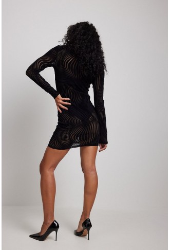 Mesh Velvet Mini Dress