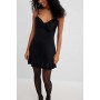 Recycled Front Tie Frill Mini Dress