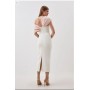 Figure Form Bandage Asymmetric Strap Knit Midi Dress