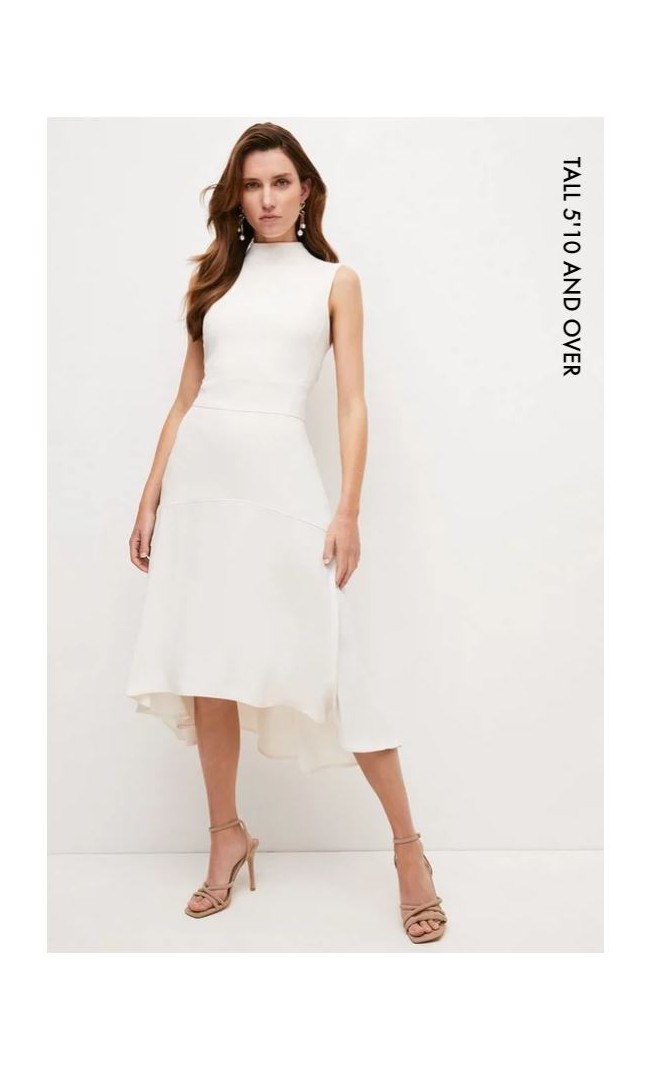 Tall Soft Tailored High Low Midi Dress