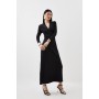 Viscose Blend Knit Midaxi Dress With Shawl Collar