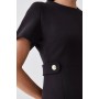 Petite Tailored Compact Essential Waist Tab Detail Mini Dress