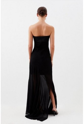 Petite Premium Georgette Bandeau Maxi Dress