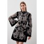 Velvet Applique Woven Mini Dress