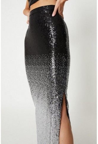 Ombre Sequin Pencil Skirt Co-ord
