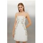 Premium Embellished Bandeau Woven Mini Dress