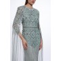 Premium Embellished Caped Woven Maxi Dress