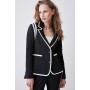 Compact Stretch Tipped Detail Single Breasted Blazer