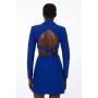 Embellished Figure Form Bandage Cut Out Back Blazer Dress