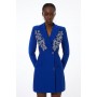 Embellished Figure Form Bandage Cut Out Back Blazer Dress