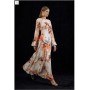 Blurred Floral Woven Column Maxi Dress