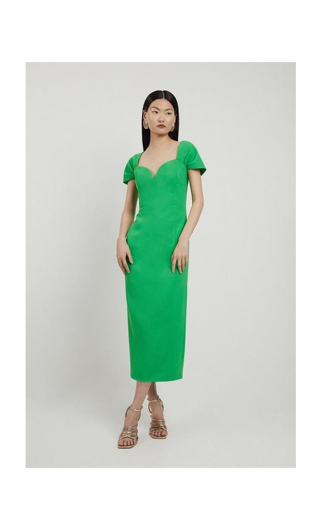 Bardot Satin Back Crepe Woven Midi Dress