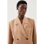 Tailored Compact Stretch Strong Shoulder Double Breasted Blazer