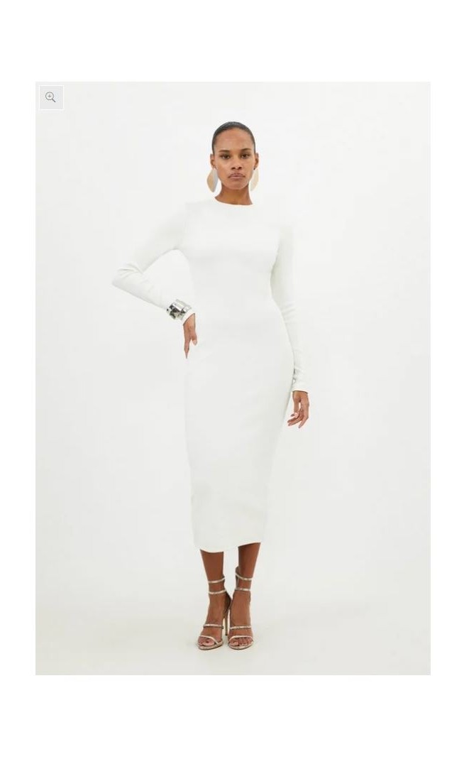 Compact Jersey Ribbed Maxi Dress