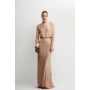 Blouson Top Fishtail Sequin Bridesmaids Maxi Dress