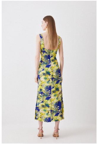 Exploded Floral Strappy Woven Slip Dress