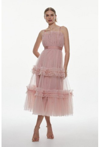 Blush Tulle Bandeau Tiered...