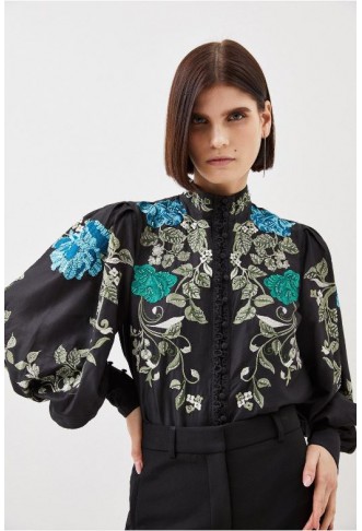 Floral Embroidered and...