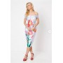 Petite Twist Front Pencil Dress In Print