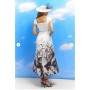 Lisa Tan Floral Placement Print Twill Midi Dress