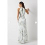 Dahlia Printed Satin Halterneck Bridesmaids Dress