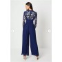 Embroidered Top Pleated Trouser Jumpsuit
