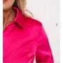 Guess Womens Fernanda Satin Fitted Blouse, Fuchsia