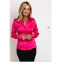 Guess Womens Fernanda Satin Fitted Blouse, Fuchsia