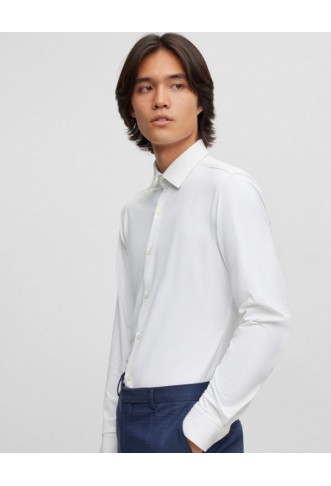 SLIM-FIT SHIRT IN PERFORMANCE-STRETCH JERSEY