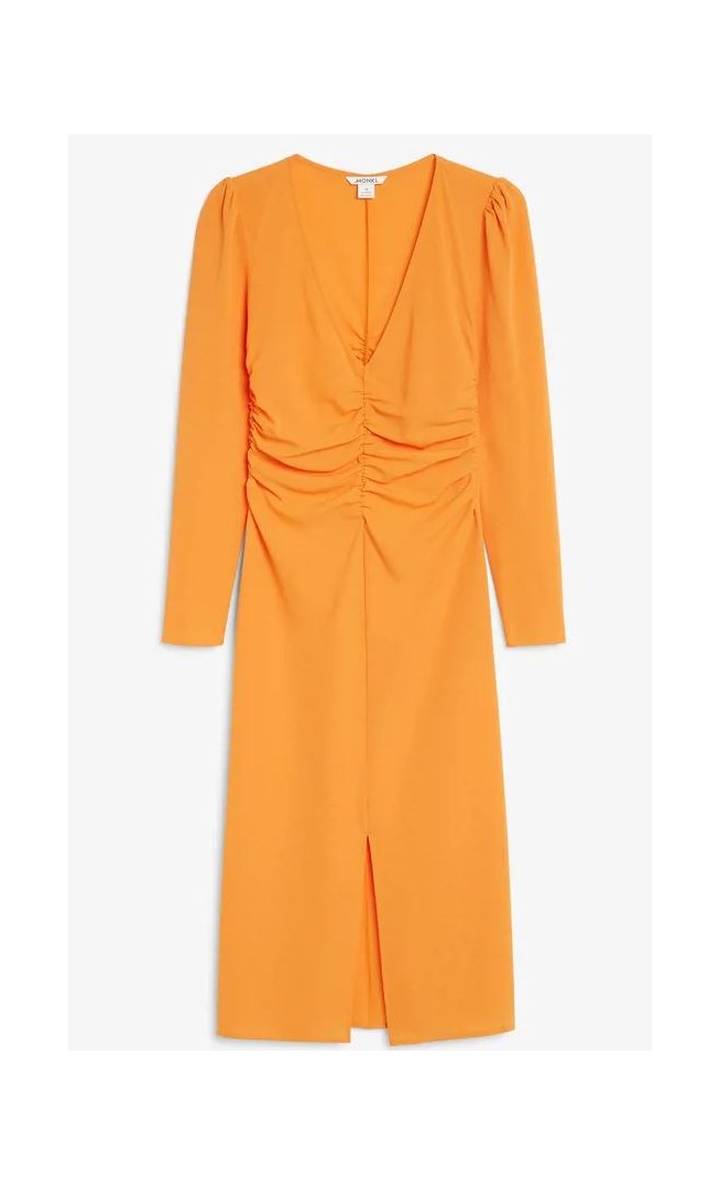 Orange Ruched Front Dress Orange