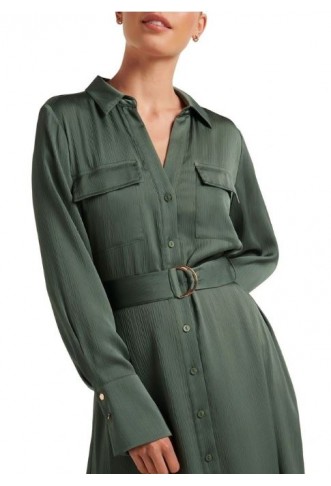 Piper Shirt Dress in Green