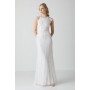 Embellished Cap Sleeve Linear Embellished Wedding Dress
