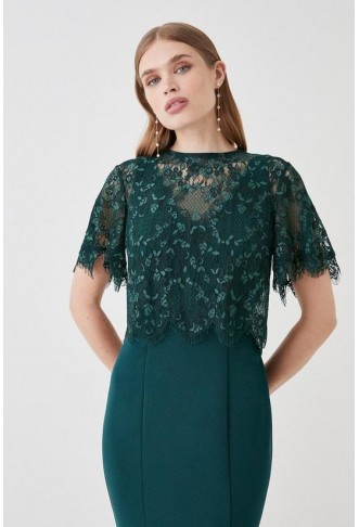 Removable Lace Top Two In One Bridesmaids Dress