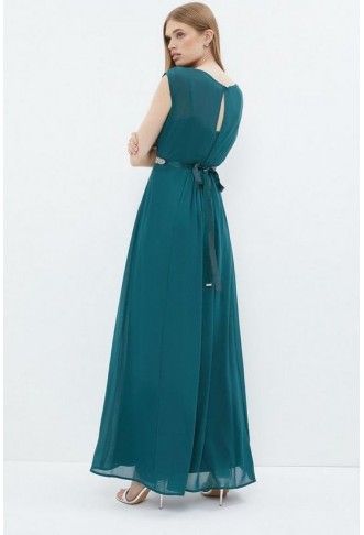 Embellished Belt Maxi Dress